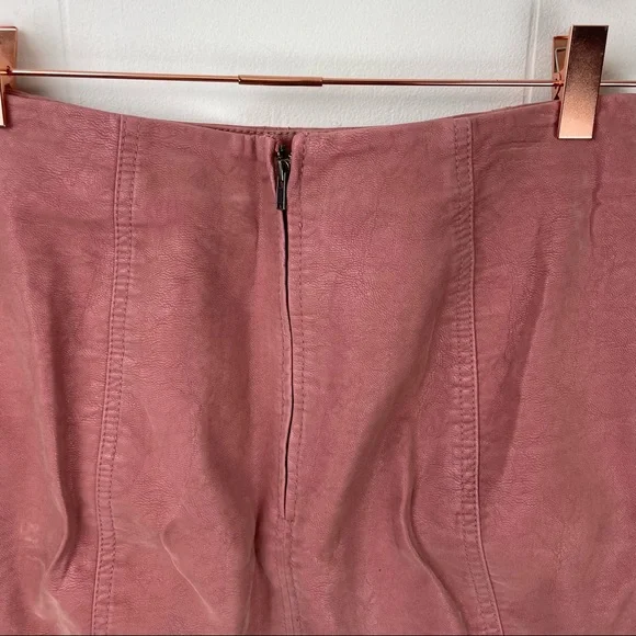 Free People Faux Vegan Leather Coated Mini Skirt - Picture 7 of 8
